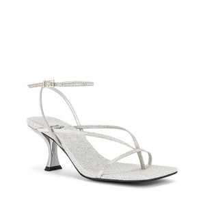 Jeffrey Campbell Fluxx Sandal Silver 9.5/10 Low Heel